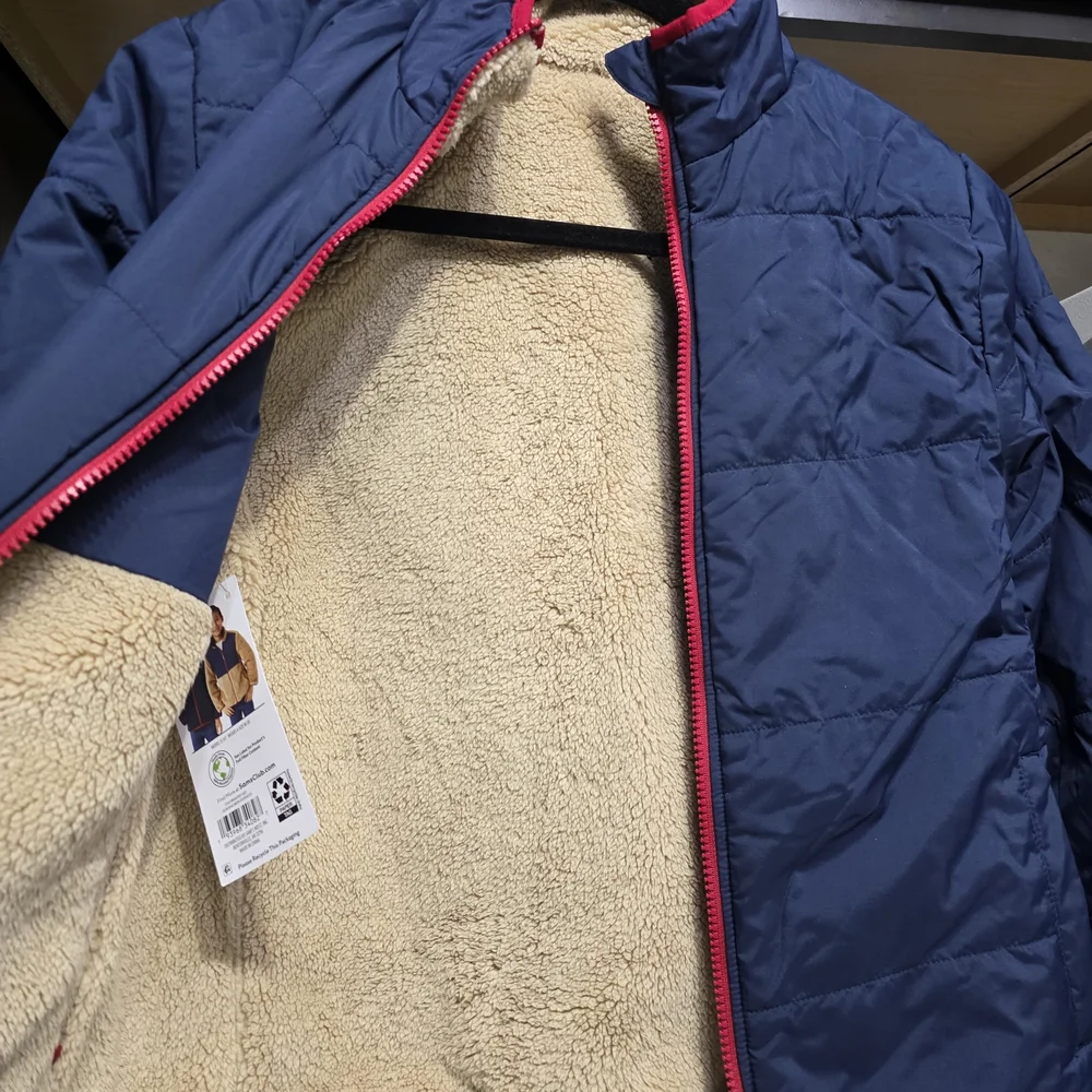 Member Mark Fleece Lines Puffer Reversible Jacket Toddler Boys 10/12